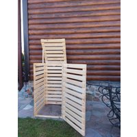 Бокс для мусорного контейнера Четыре Солнца Деревянный (натуральный)