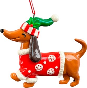 Елочная игрушка Kurt S. Adler Christmas 2025 Новогодняя такса ZCI25211