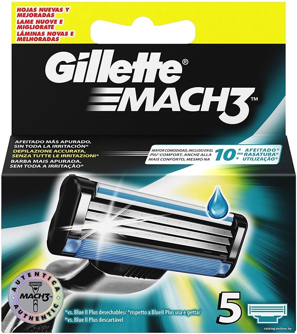 Сменные кассеты для бритья Gillette Mach3 (5 шт)