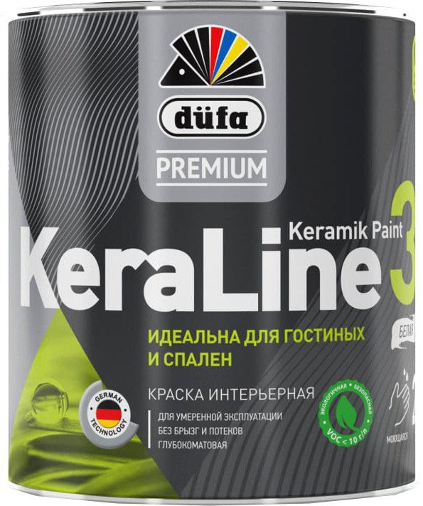 

Краска Dufa ВД KeraLine 3 (900 мл, белый)