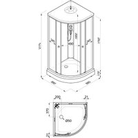 Душевая кабина Saniteco SNT-92 90х90 (серый/тонированное стекло)