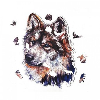 Пазл Wizardi Серый волк