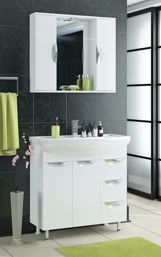 Francesca Тумба Доминго 80 M-1000391 с умывальником Балтика 80 (белый)