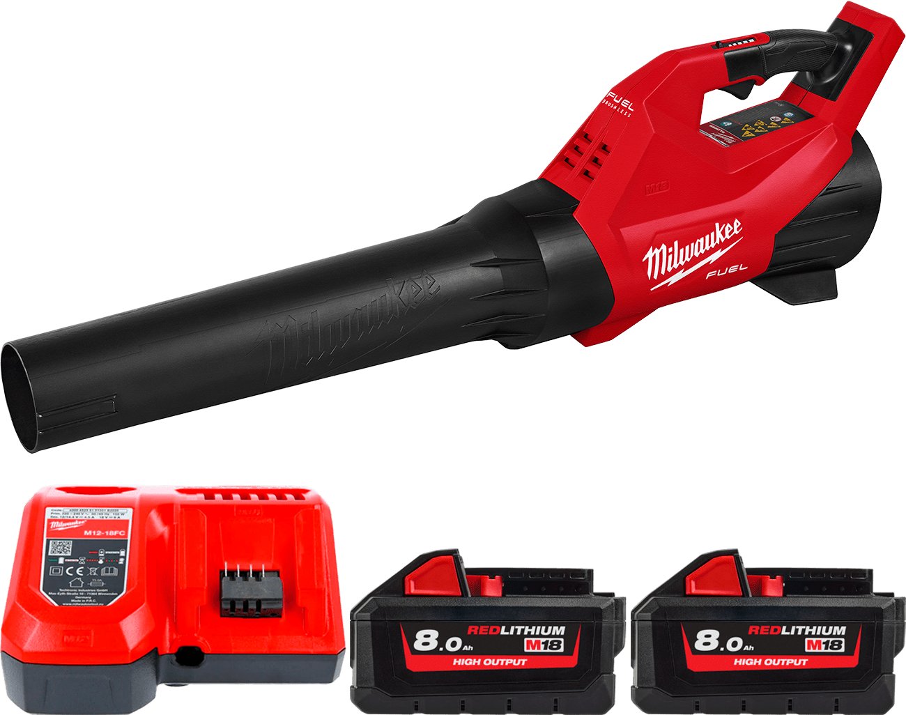 Садовая воздуходувка Milwaukee M18 FUEL M18FBLG3-802 4933493302 (с 2-мя АКБ 8 Ач)