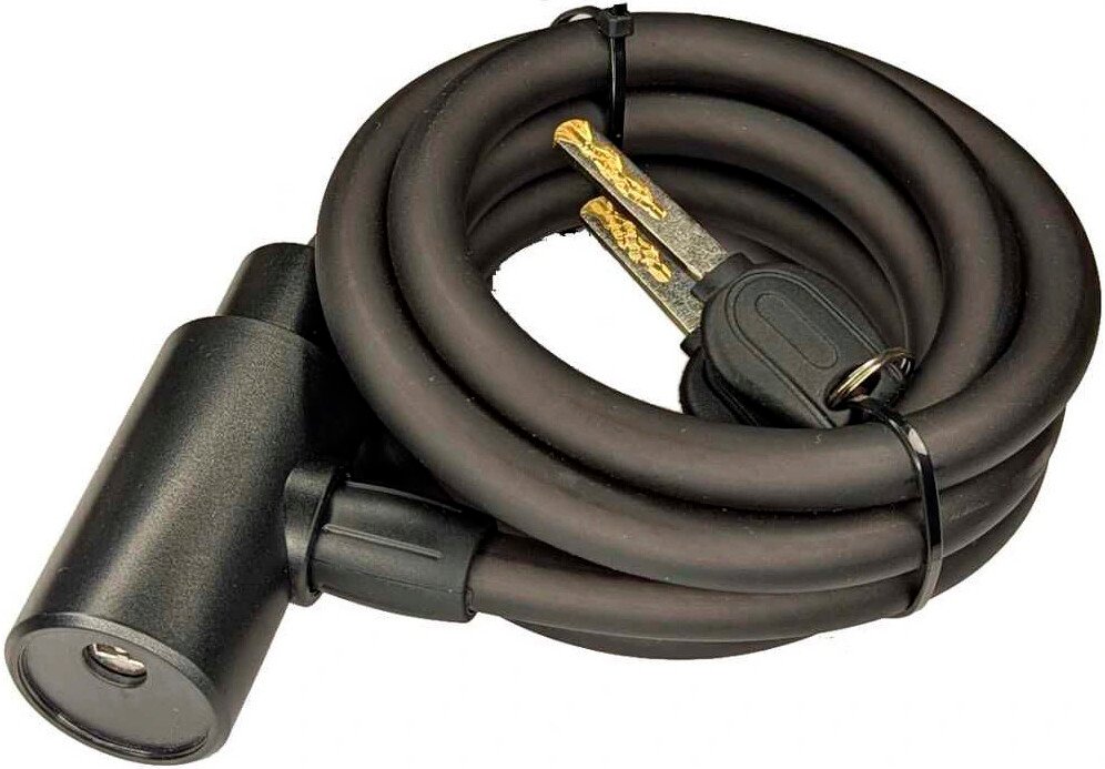 Тросовый велосипедный замок AXXY Kcable12 финский ключ (матовый черный)