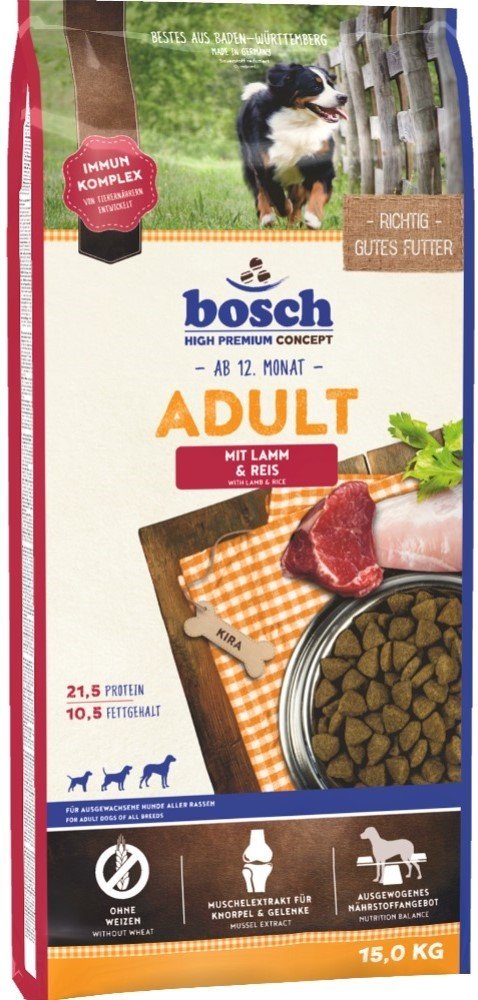 

Сухой корм для собак Bosch Adult Lamb & Rice (Ягненок с Рисом) 15 кг