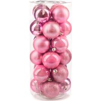 Елочная игрушка Ausini VT25-04003-7 (розовый, 24 шт)
