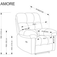Электрический реклайнер Halmar Amore (серый)