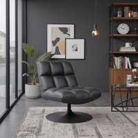 Интерьерное кресло AksHome Grande (экокожа, винтажный черный WATUSI 16/черный)