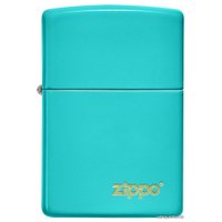 Зажигалка Zippo Classic Flat Turquoise Zippo Logo 49454ZL