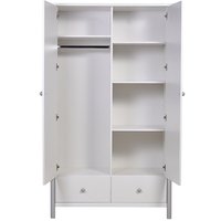 Шкаф распашной Polini Kids Simple двухсекционный с ящиками 0002770.55 (белый/серый)