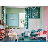 Растущая кровать Ikea Слэкт 80x130-200 (белый/береза) 893.266.13