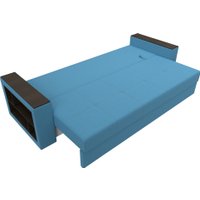 Диван Лига диванов Дубай Лайт полки слева 132283L (рогожка Амур 10 голубой)