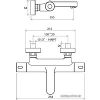 Смеситель Ravak TE 023.00/150 Termo 300 [X070097]