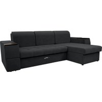 Диван Сириус Лидер-13 с оттоманкой НПБ 285x165 (Eva 11 велюр черный) в Борисове