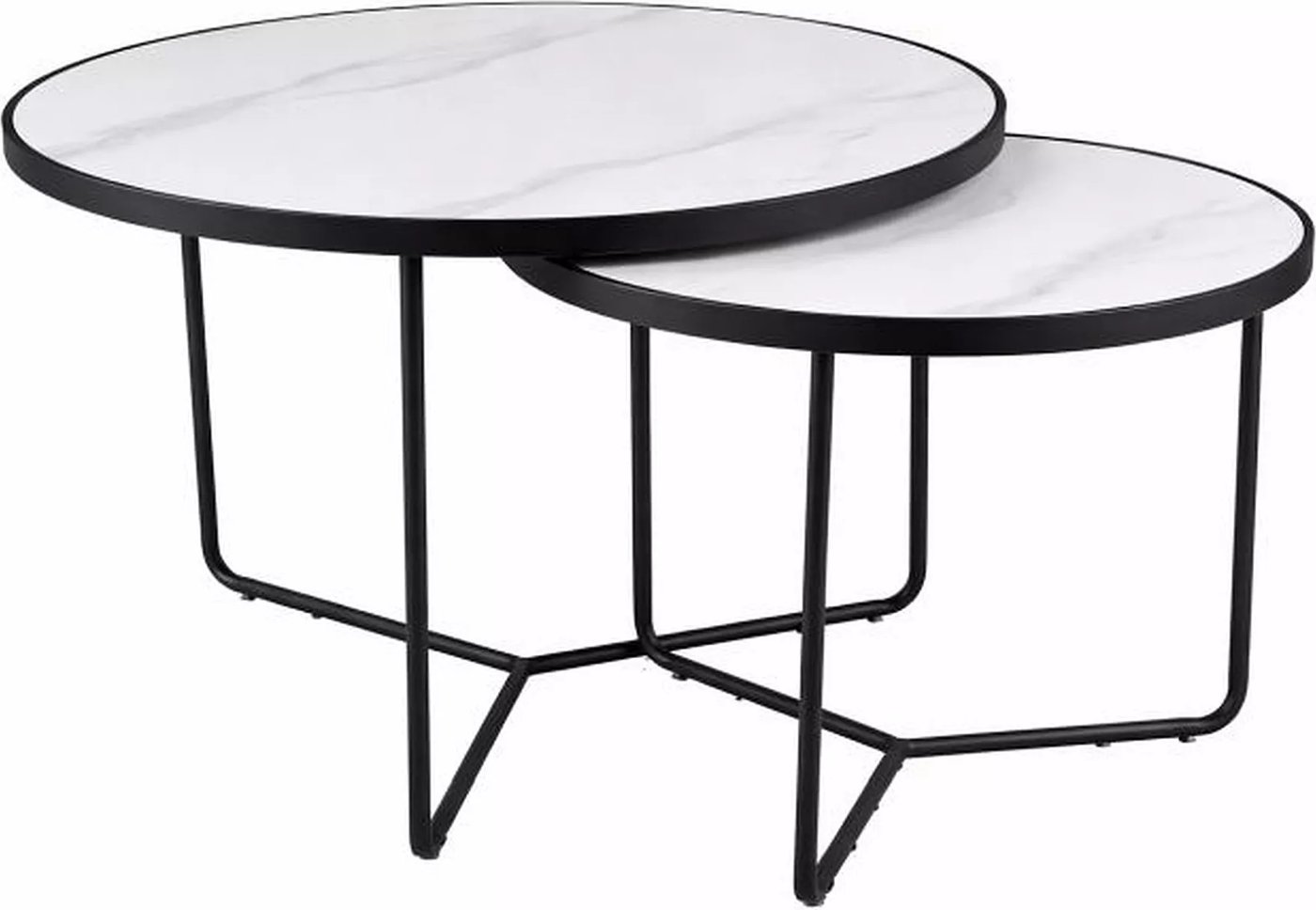 Журнальный столик Signal Italia (2 шт, белый/черный)