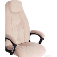 Офисное кресло TetChair Boss Lux (флок, бежевый/бежевый перфорированный)