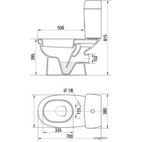 Унитаз напольный Керамин Верона с двухрежимной арматурой и сидением из дюропласта