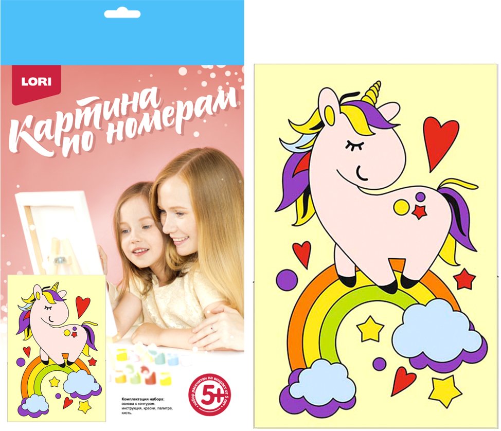 

Картина по номерам Lori Единорог Ркн-003