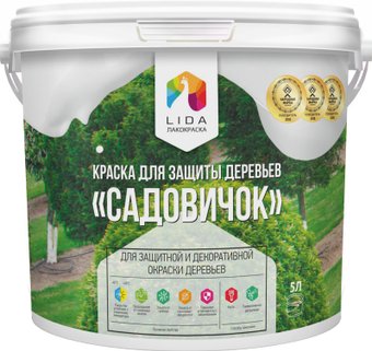 LIDA для защиты деревьев Садовичок 5 л (белый)