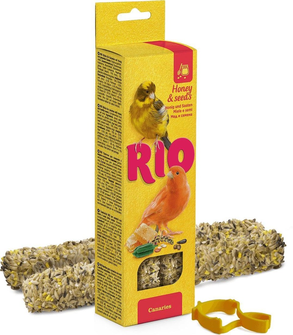 

Лакомство для птиц Rio Палочки с медом и полезными семенами 2х40 г