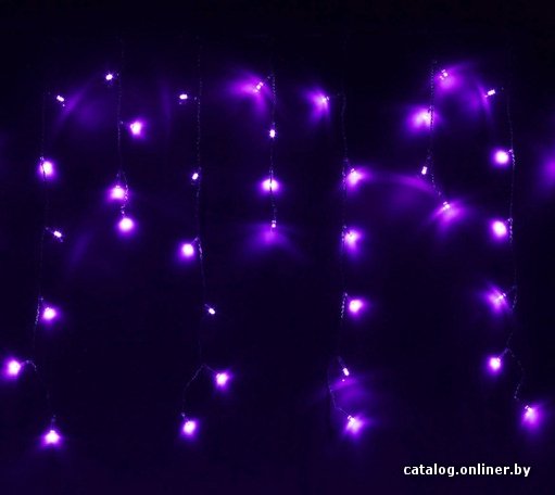 Гирлянда бахрома Luazon Led-60 (1.2x0.6 м, фиолетовый) [187175]
