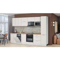 Готовая кухня Интерлиния Мила Лайт 3.1-ПМ4 (персидский жемчуг/персидский жемчуг/дуб бунратти)