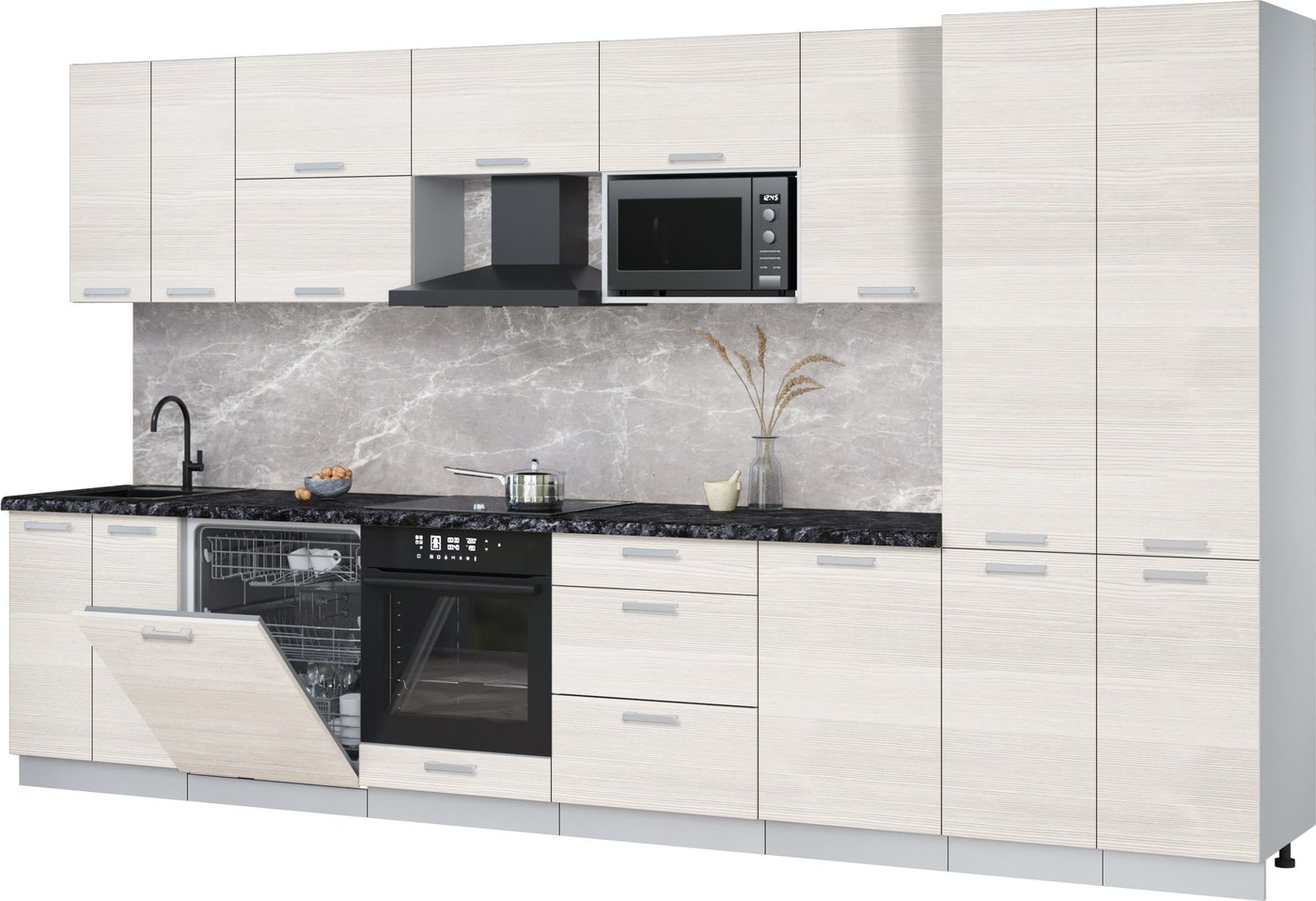 

Готовая кухня Интерлиния Мила Лайт 3.7-ПМ2 (вудлайн кремовый/вудлайн кремовый/кастилло темный)