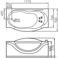 Ванна Gemy G9072 B R 171x92