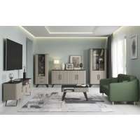 Шкаф-витрина Олмеко Фиделия 76.02 (серый камень/мрамор черный)