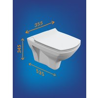 Унитаз подвесной Cersanit Carina New Clean On с инстал. Link Pro (с кнопкой Estetica 64112 черный/хром)