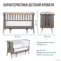 Кроватка-трансформер Tutti Bambini CoZee XL 60x120 (oak/charcoal)