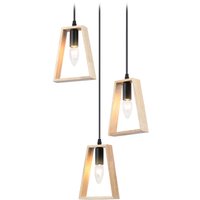 Подвесная люстра Ambrella light Traditional TR80499/3 BK/LW (черный/светлое дерево)