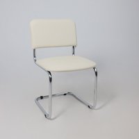 Офисный стул AksHome Славия (искусственная кожа, кремовый/хром) в Гомеле