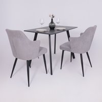 Кухонный стол ЭлиГард Solo 102x67 (мрамор неро маркина/черный)