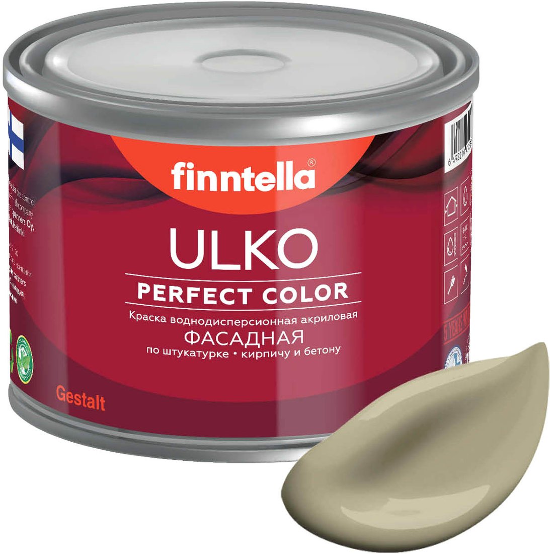 

Краска Finntella Ulko Wai F-05-1-1-FL023 0.9 л (серо-зеленый)