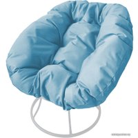 Кресло M-Group Пончик 12310103 без ротанга (белый/голубая подушка)