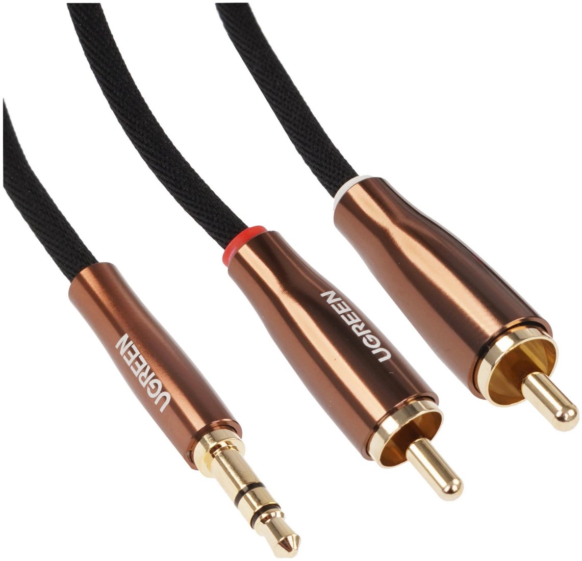 Кабель Ugreen AV170 80845 3.5 мм - 2RCA (1 м, черный)
