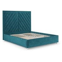 Кровать Мебель-АРС Мишель 140 (бархат сине-зеленый Star Velvet 43 Black Green) в Бобруйске