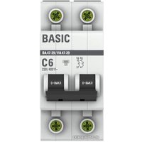 Выключатель автоматический EKF ВА 47-29 2P 6A (C) 4.5кА mcb4729-2-06C