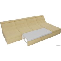 Модульный диван Лига диванов Холидей люкс 105562 (микровельвет, желтый)