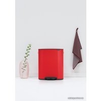 Система сортировки мусора Brabantia Bo Pedal Bin 2 x 30 л (пламенно-красный)