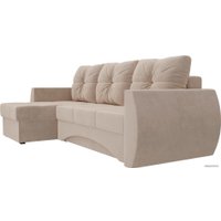 Угловой диван Лига диванов Сатурн 101045 (левый, велюр, бежевый)