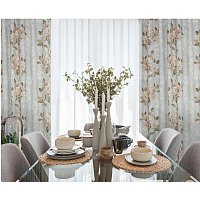 Комплект штор Delfa СШД-050 Flowers/20 (160x270, бежевые цветы)