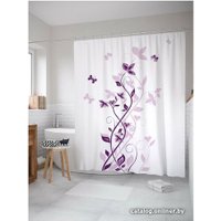 Шторка-занавеска для ванны JoyArty Цветы вьются к небу sc_16798