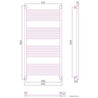 Полотенцесушитель Сунержа Богема+ прямая 1200х600 032-0220-1260