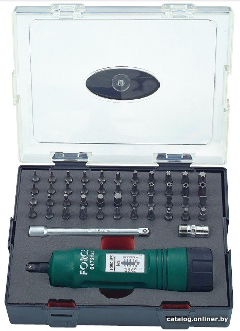 Динамометрическая отвертка с набором Force 1/4 1-5 Нм K64706 (47 предметов)