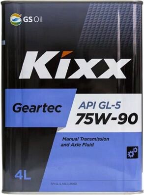 

Трансмиссионное масло Kixx Geartec GL-5 75W90 L296244TE1 4 л