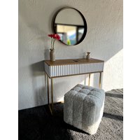 Консольный стол Shtabe Royal 5011 эко (белый/дуб кантри золотой/золото)