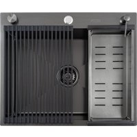 Кухонная мойка Futur FK 6050 Eco Embossing Pop-up Roll plus (Black Nano)
